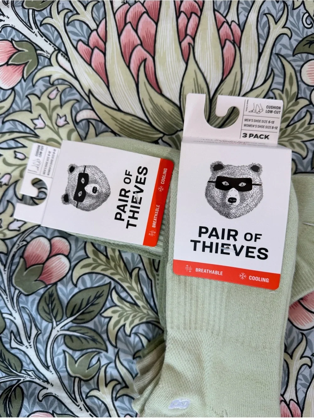 Pair Of Thieves 3-Pack Men’s Green Colour Low-Cut Socks.Size:M6-12/W 8-12.2Pack!