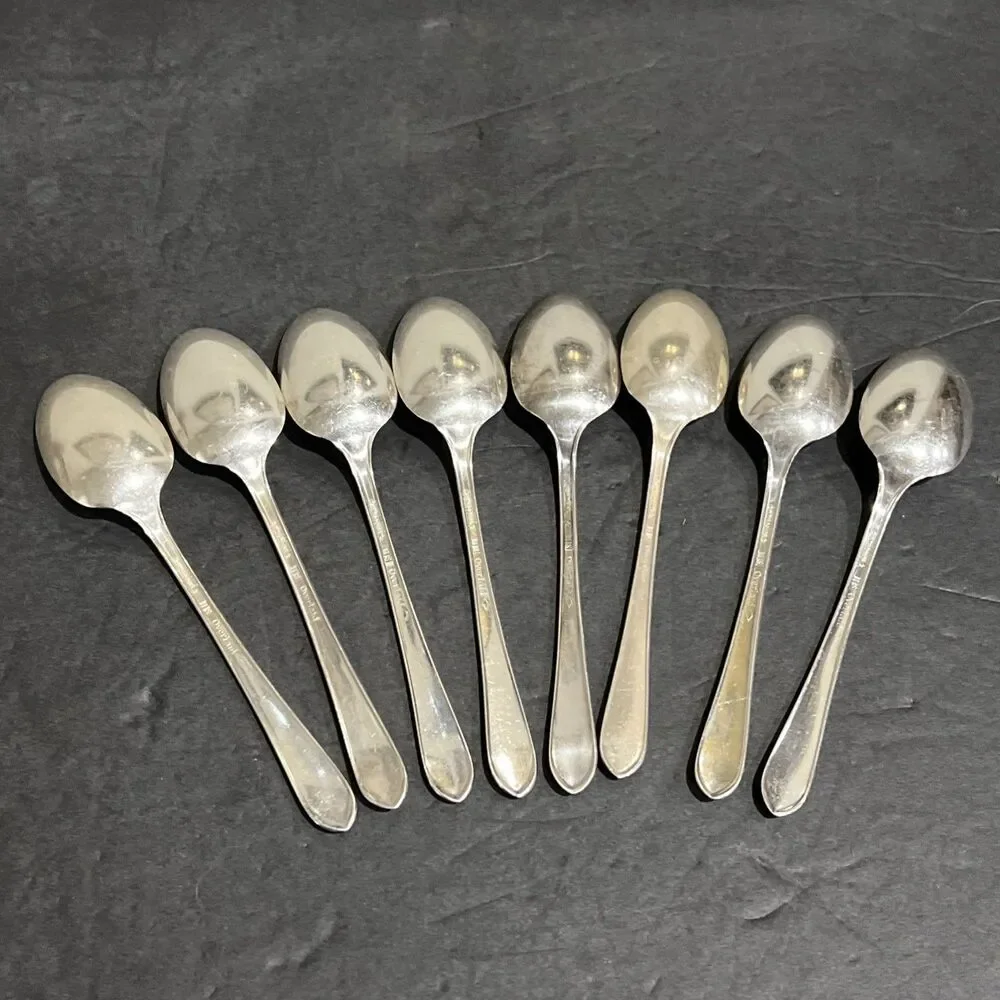 Set Of 8 Teaspoons International Rogers Silverplate 1936 FASCINATION 6 1/8