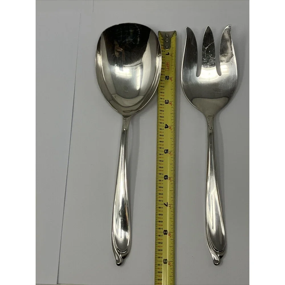 International Deepsilver Silverplate HAPPY ANNIVERSARY Casserole Spoon Meat Fork