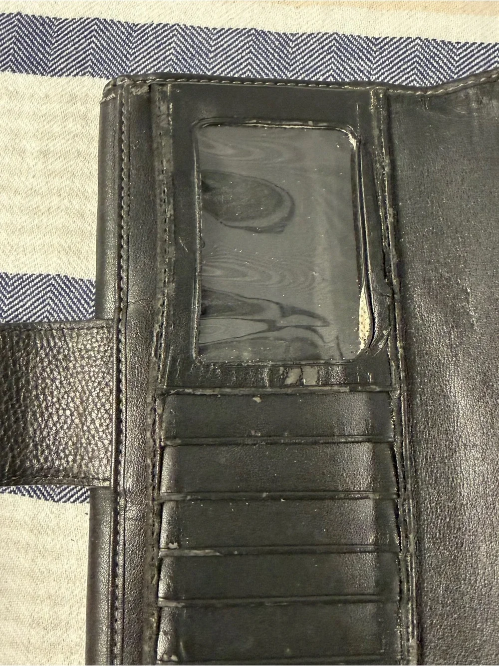 Coach Black Leather Turnlock Checkbook Wallet Organizer Long Bifold