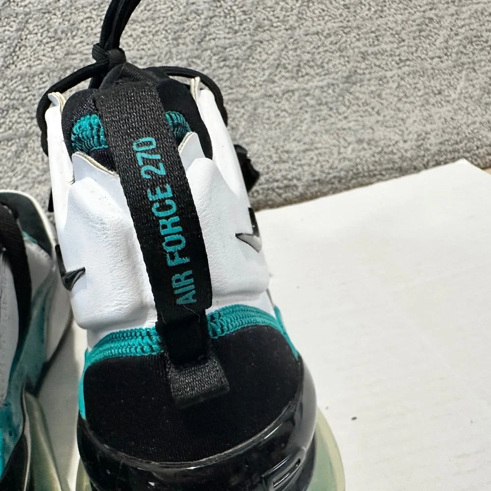 Nike Air‎ Force 270 Men's Black White Teal Athletic Shoes Size 11