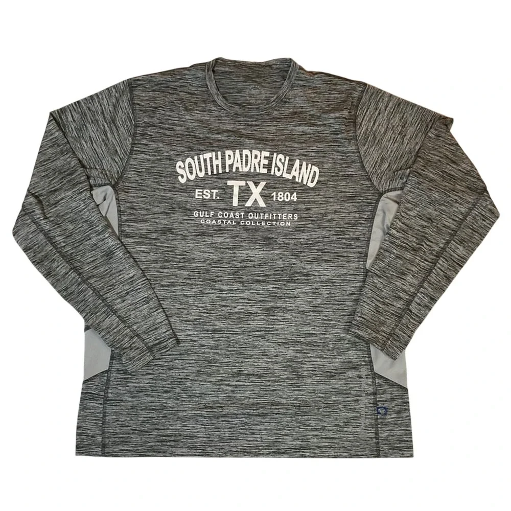 Banana‎ Boat South Padre Island TX Rash Guard Mens XL Gray UPF 50+ Sun Shirt