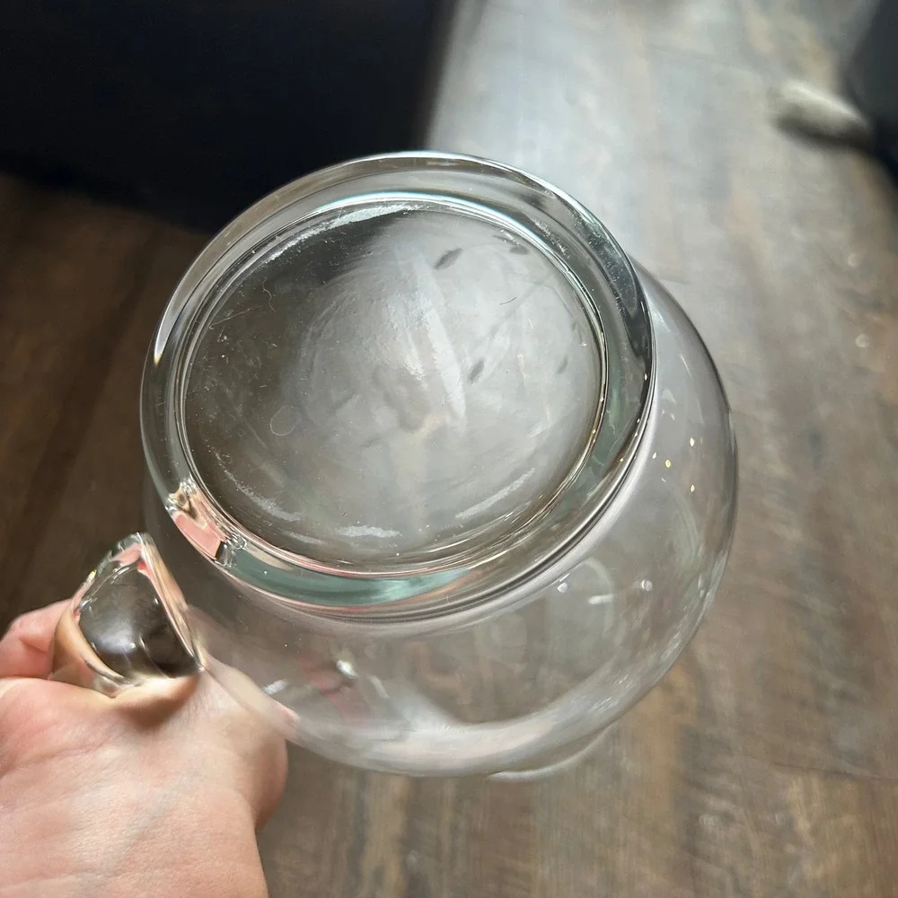 Princess House Heritage Etched Floral‎ Clear Glass Pitcher 10 Inch Vintage 2 Qt