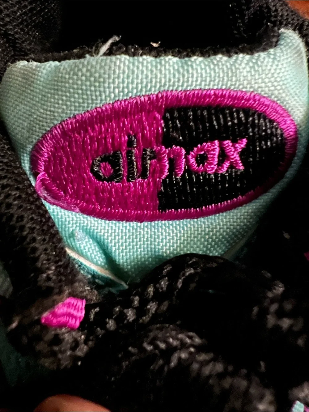 NIKE Little Air Max 95 Mesh Leather Athleisure Sneakers Black Teal Toddler Sz 8C