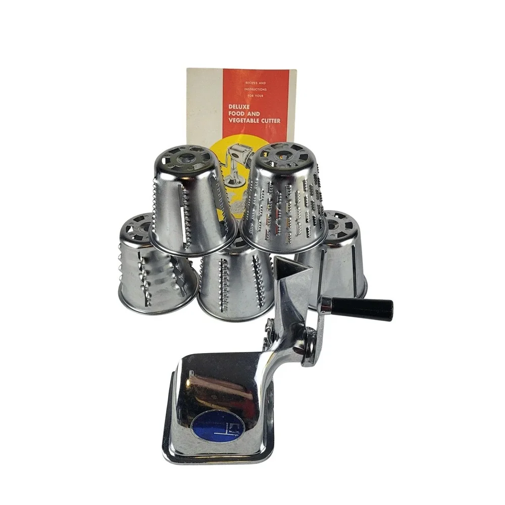 Vintage Townecraft Deluxe‎ Manual Rotary Food Vegetable Cutter 5 Cones