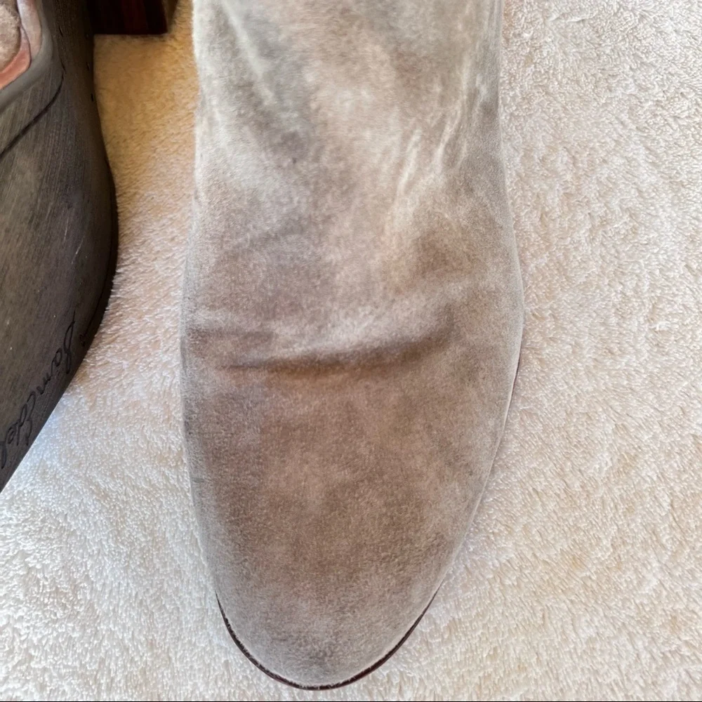 SAM EDELMAN TAUPE SUEDE CHELSEA SHORT ANKLE BOOTIE ZIPPER SIZE 7.5