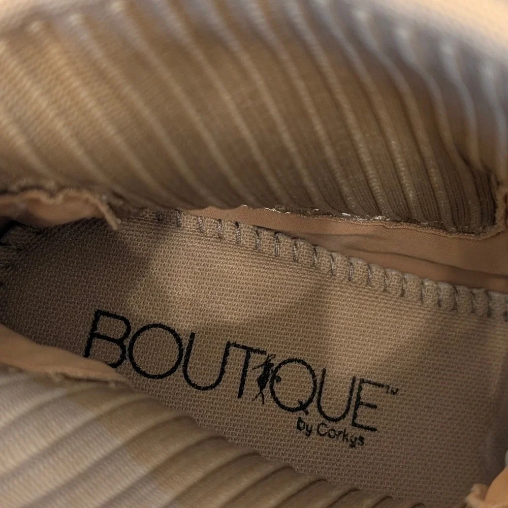 Boutique by Corkys Tan Faux Suede Ribbed Knit High Top‎ Sneaker Boots Booties