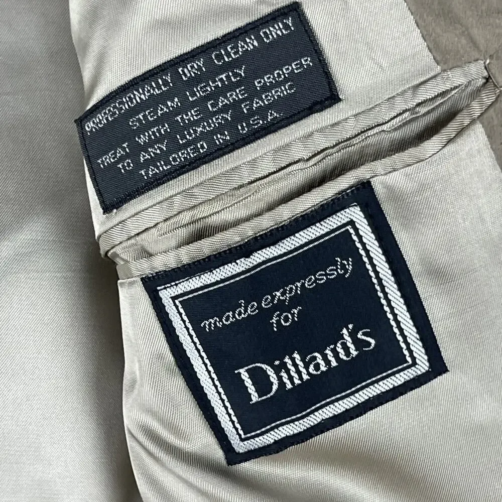 Vintage Christian Dior‎ Monsieur Suede Blazer Sport Coat Mens 42R Beige 2 Button