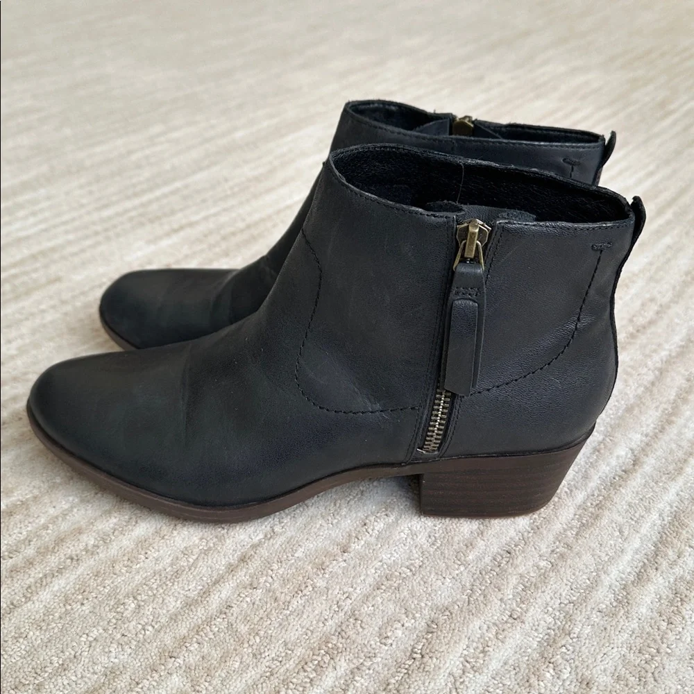 EUC Lucky Brand Blandre Ankle Boots Booties Leather Black Size 8.5