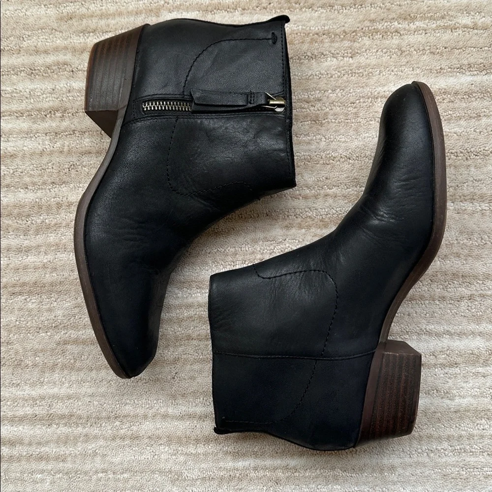 EUC Lucky Brand Blandre Ankle Boots Booties Leather Black Size 8.5