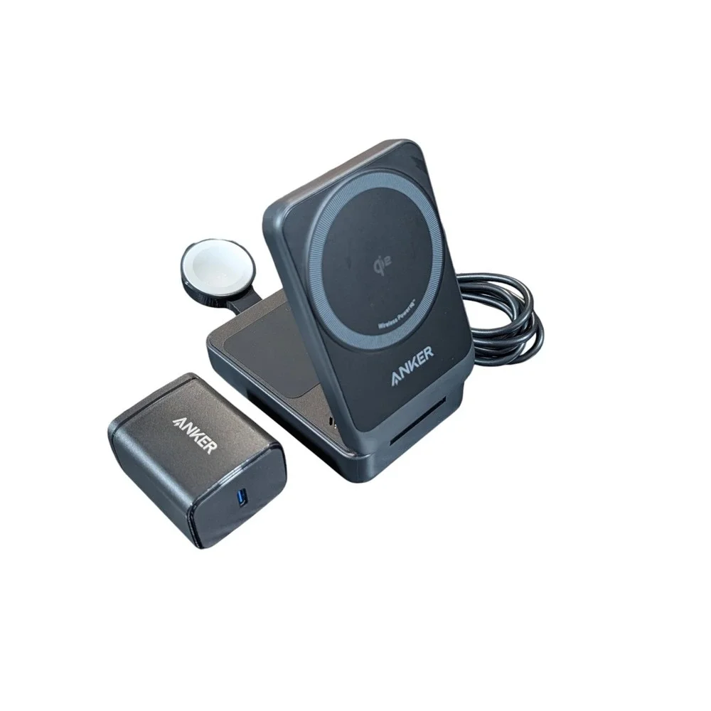 Cc9U Anker  MagGo 15W Qi2 Foldable Pocket-Sized 3 - in - 1 Magsafe Charger Black
