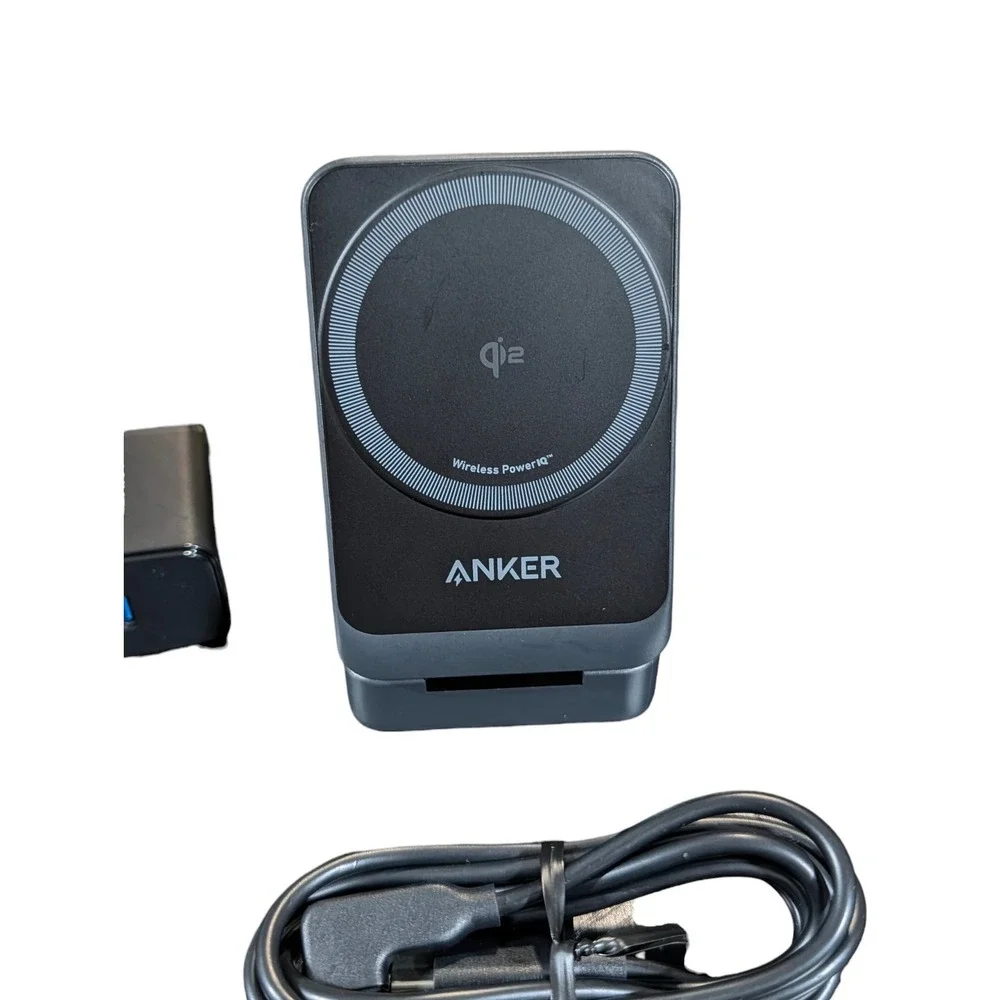 Cc9U Anker  MagGo 15W Qi2 Foldable Pocket-Sized 3 - in - 1 Magsafe Charger Black