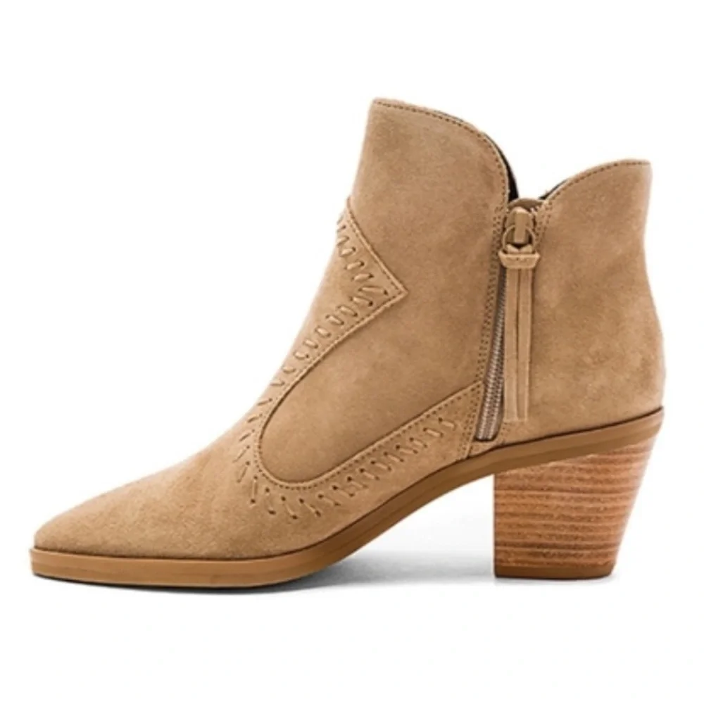 Rebecca Minkoff | Women’s taupe oiled suede Lulu ankle booties inside zip sz 7.5