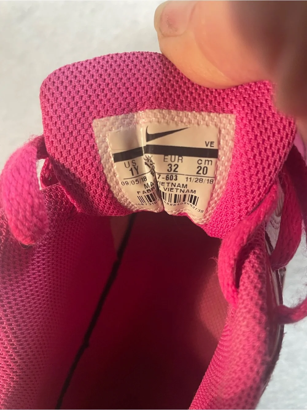 Nike Air Kids' Sneakers in Bright Pink Youth Size 1Y