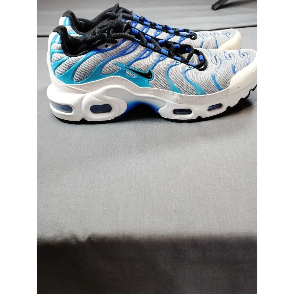 Nike Air Max Plus GS 7Y/WM 8.5 Grey Royal Blue CD0609‑019 Running Sneaker Shoes*