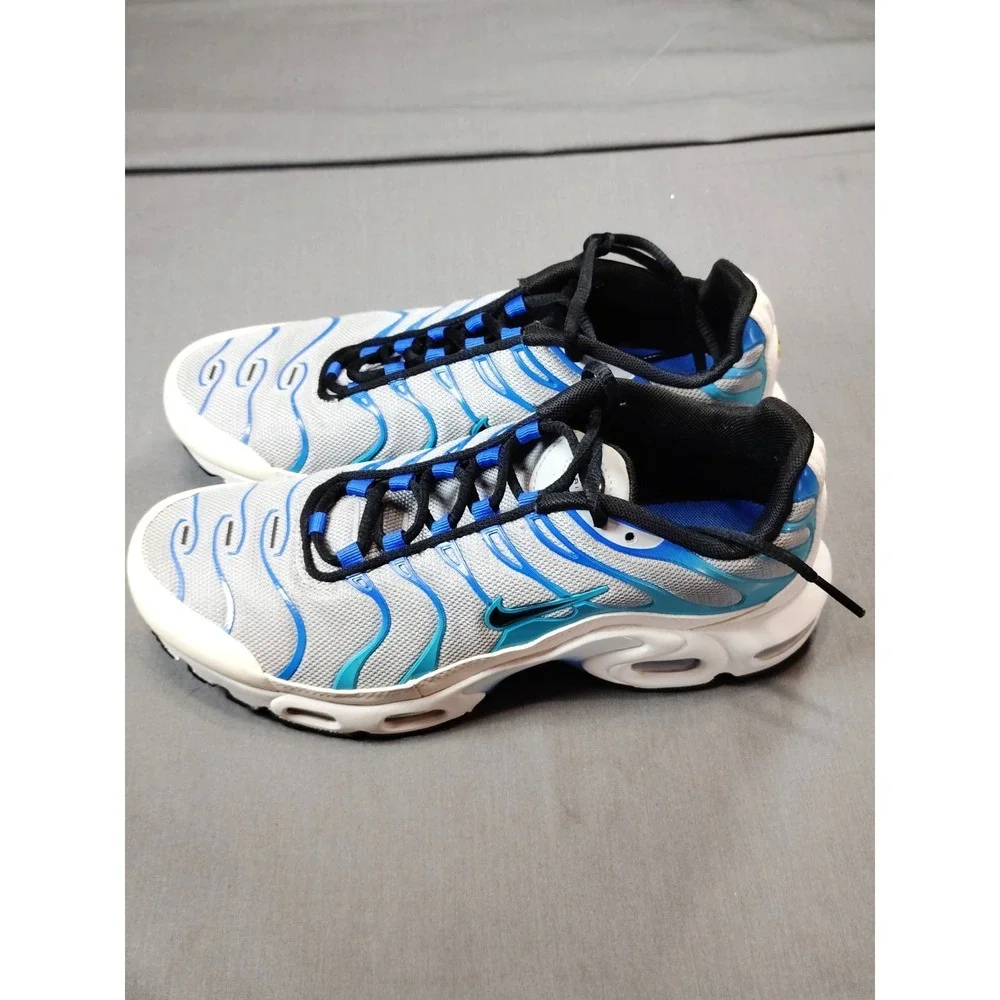 Nike Air Max Plus GS 7Y/WM 8.5 Grey Royal Blue CD0609‑019 Running Sneaker Shoes*