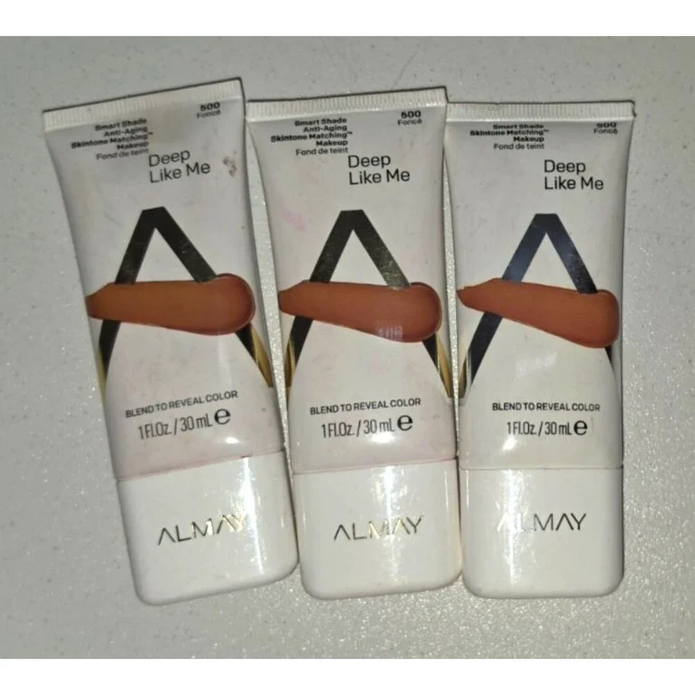 Almay Smart Shade Foundation Lot of 3 Skintone Matching Anti-Aging NEW 600 Deep