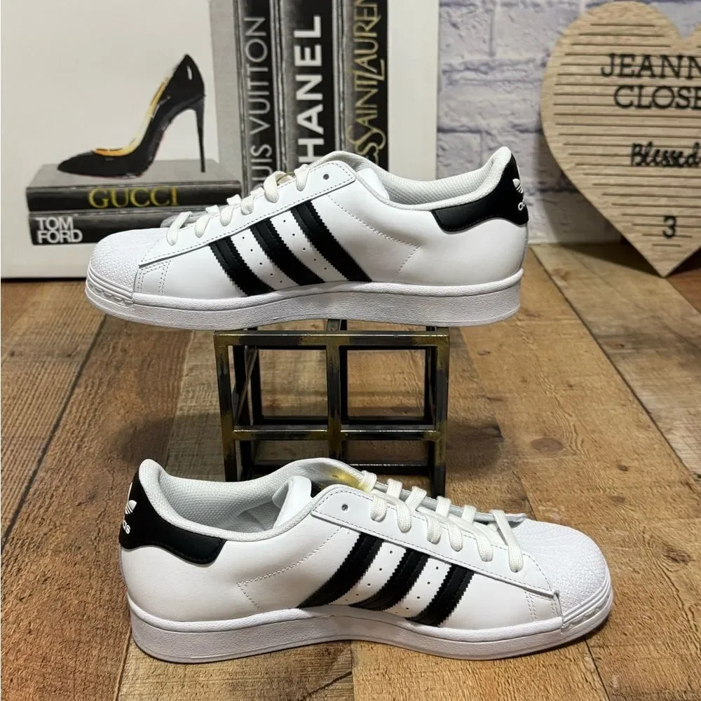 ADIDAS SUPERSTAR ADV SHOES W GOLD TREFOIL LOGO NWT