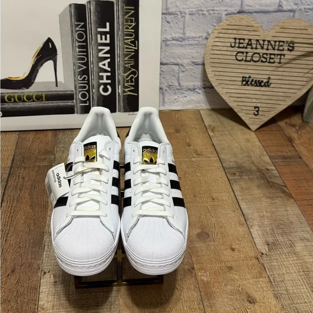 ADIDAS SUPERSTAR ADV SHOES W GOLD TREFOIL LOGO NWT