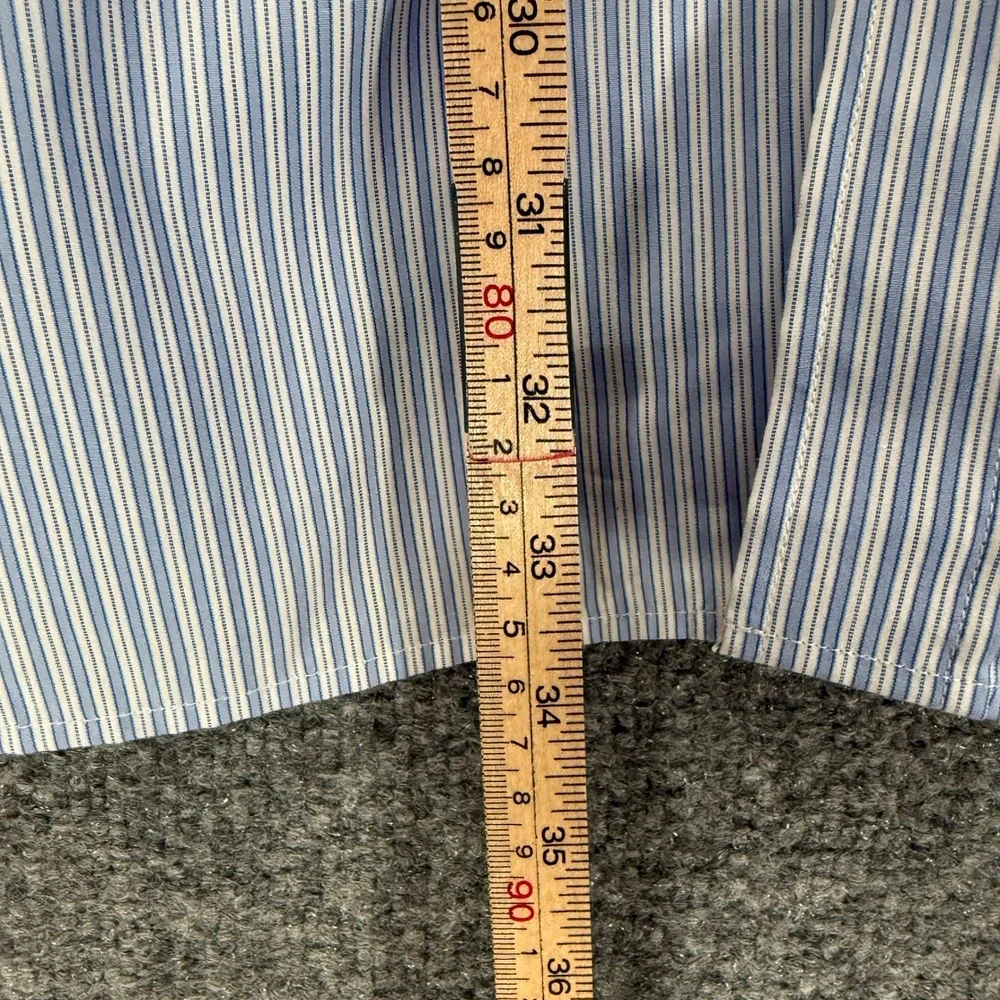 Banana Republic Dress Shirt Mens XL Blue Striped Slim Fit Poplin Button Down NEW