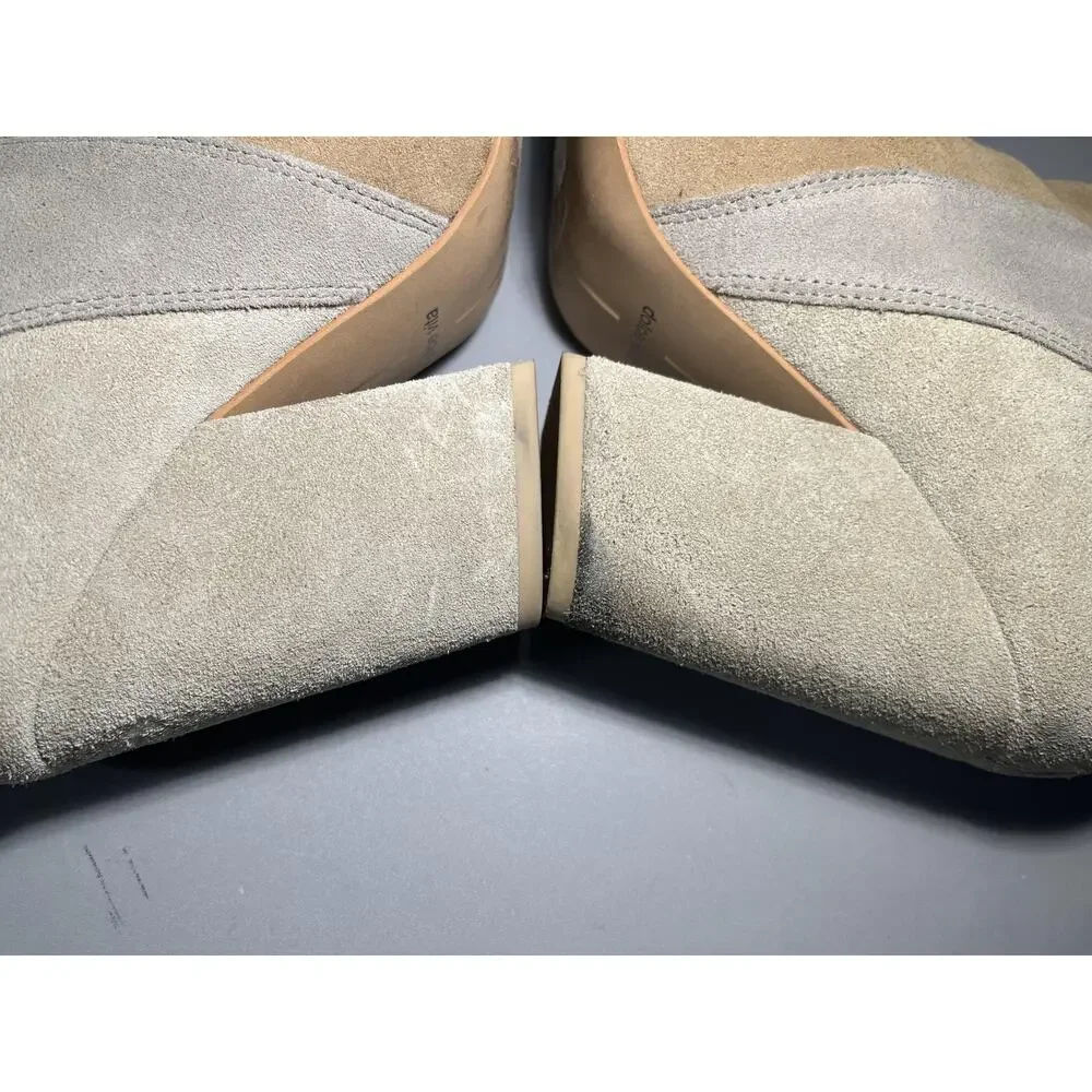 Dolce Vita Nestly Boots Womens Size 8 Beige‎ Suede Color Block Ankle Block Heel