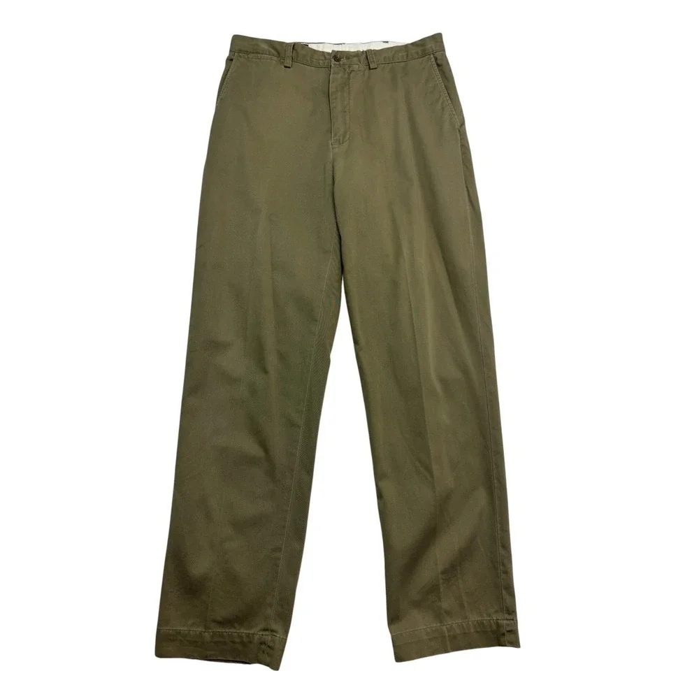 Polo Ralph Lauren 34x32 Olive Green Prospect Pants Chino Flat Front Cotton