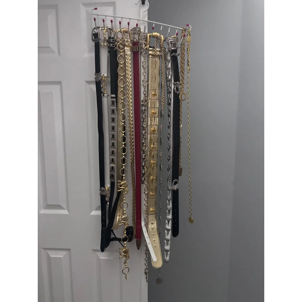 Womens VINTAGE  Black‎ Woven Belt Gold Sparkle Buckle Accent Fashion Accessory