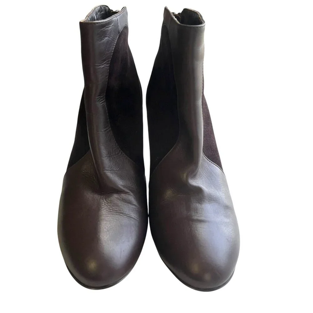Aquatalia Women's 9.5 Harvard Boot Brown Suede Leather‎ Block Heel NWOB