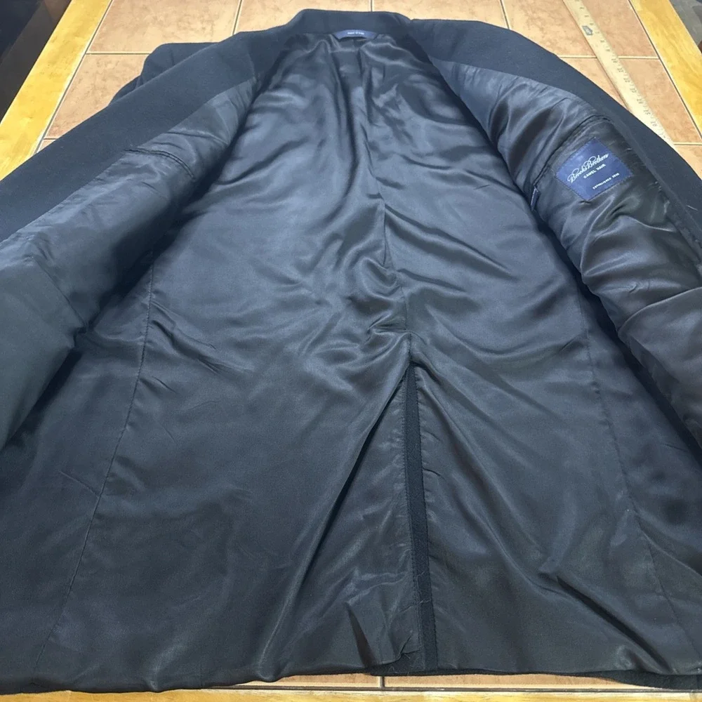 Brooks Brothers Sport Coat Mens Sz 46L Black Camel Hair USA Made Blazer Jacket