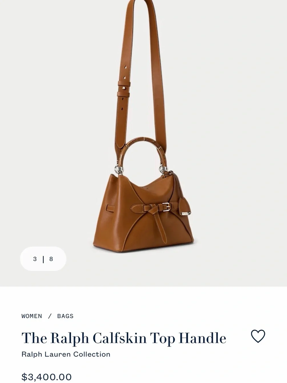 Ralph Lauren Tan Calfskin Top Handle Satchel
