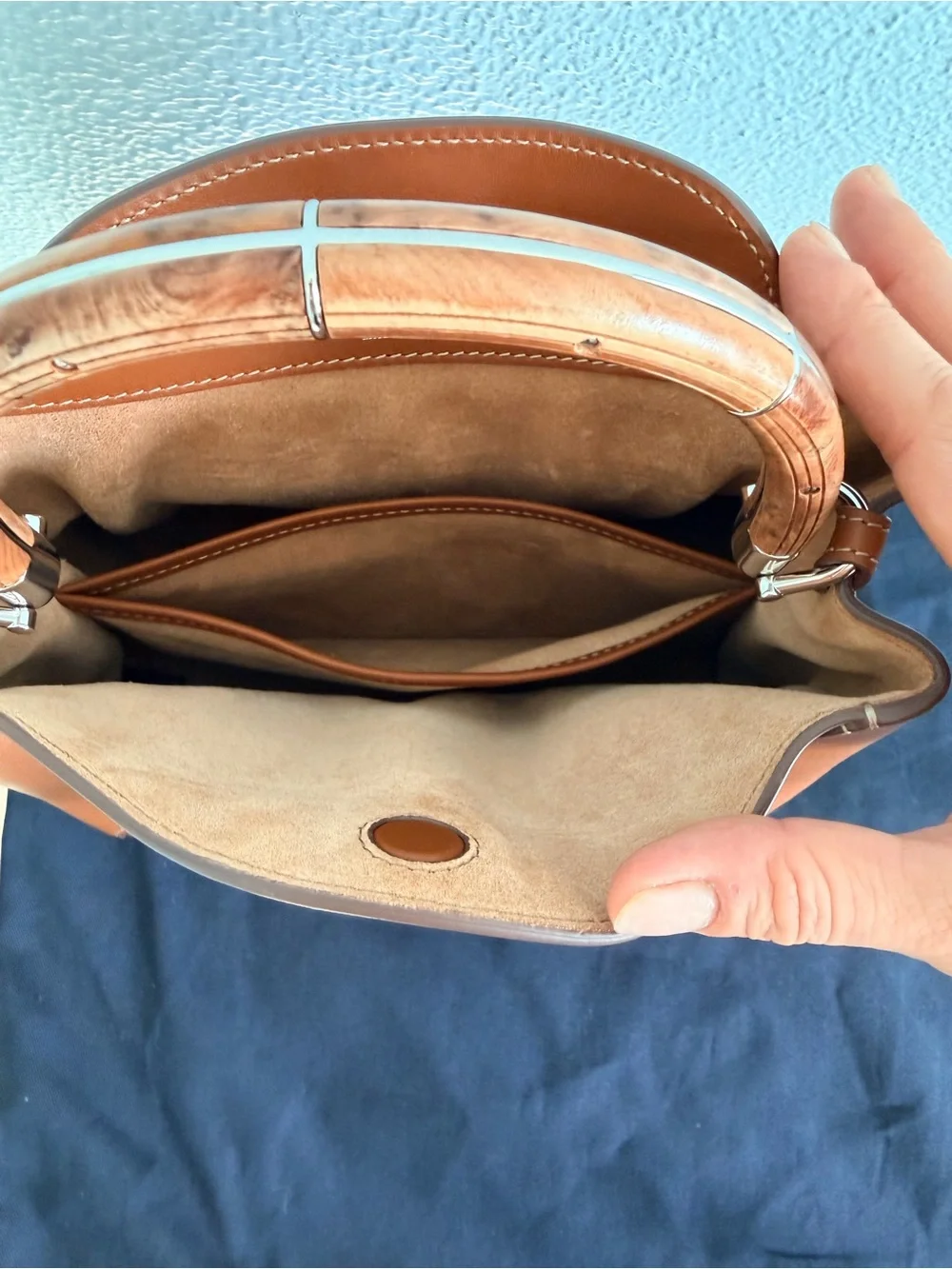 Ralph Lauren Tan Calfskin Top Handle Satchel