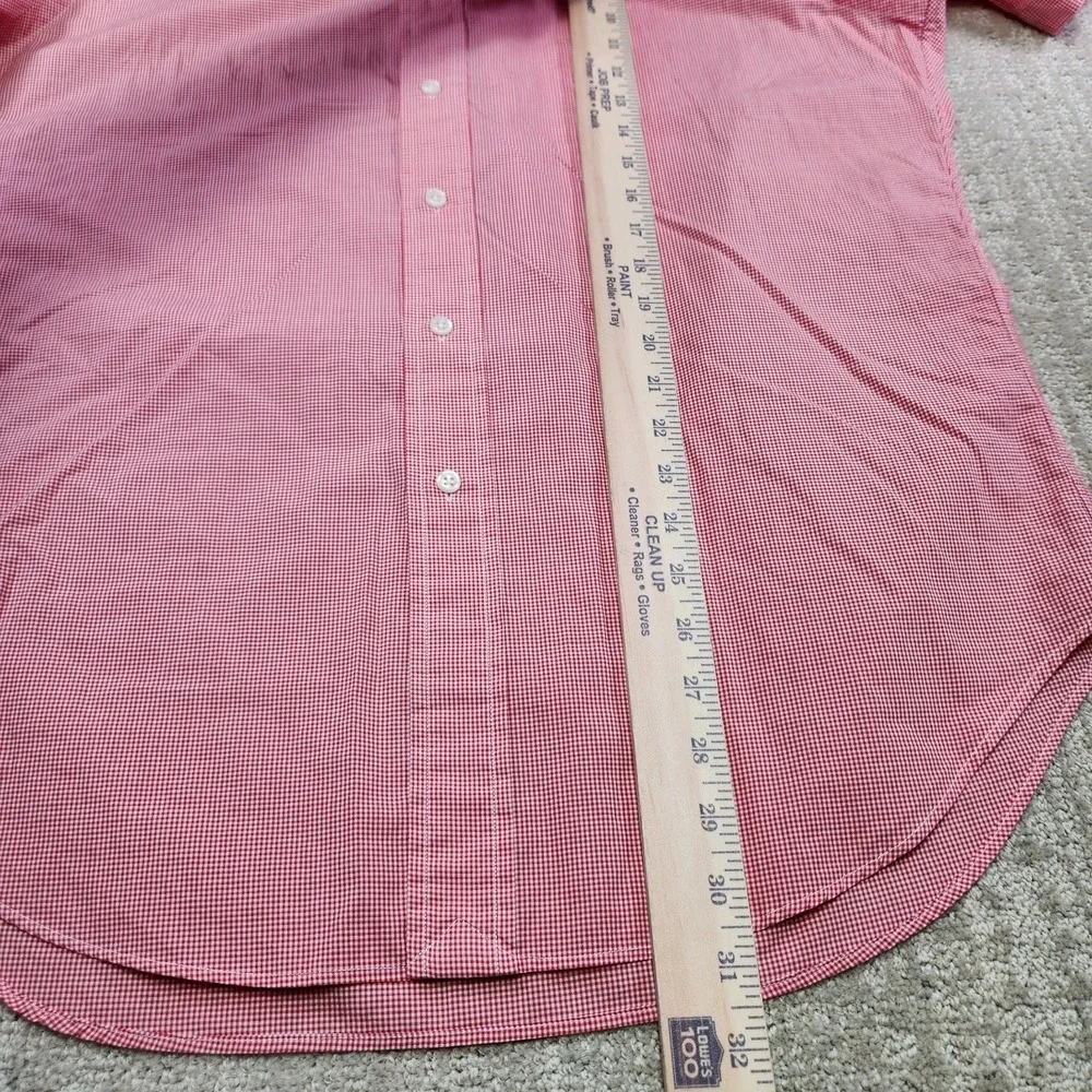 Polo Ralph Lauren Shirt Men Medium Red Check‎ Button Down Classic Fit Poplin