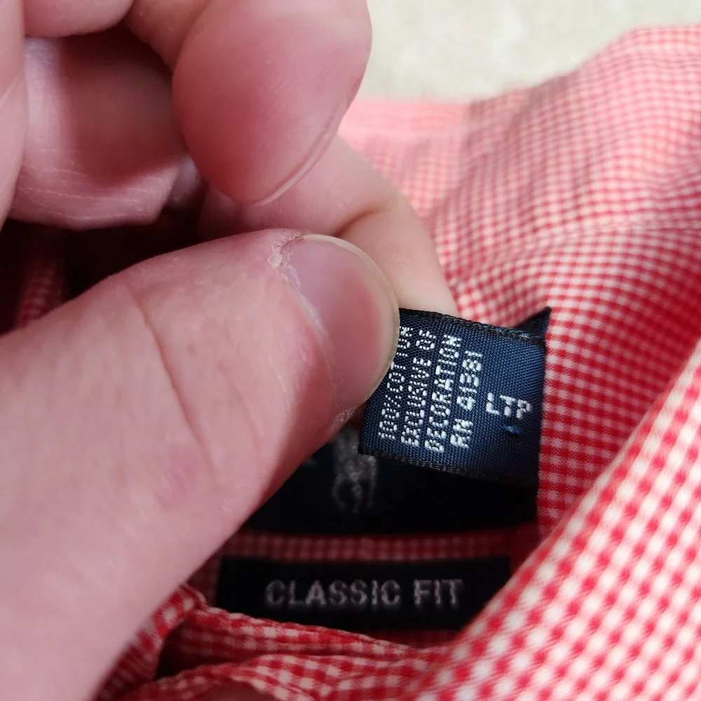 Polo Ralph Lauren Shirt Men Medium Red Check‎ Button Down Classic Fit Poplin