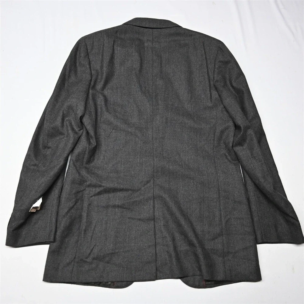 NEW Deadstock Vtg USA Made 41L 42L Brown Check‎ Flannel Blazer Sport Coat Jacket