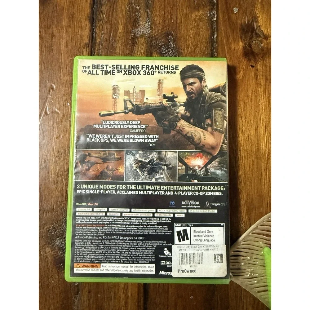 Call of Duty Black Ops, Xbox 360, 2010, Complete in Box CIB