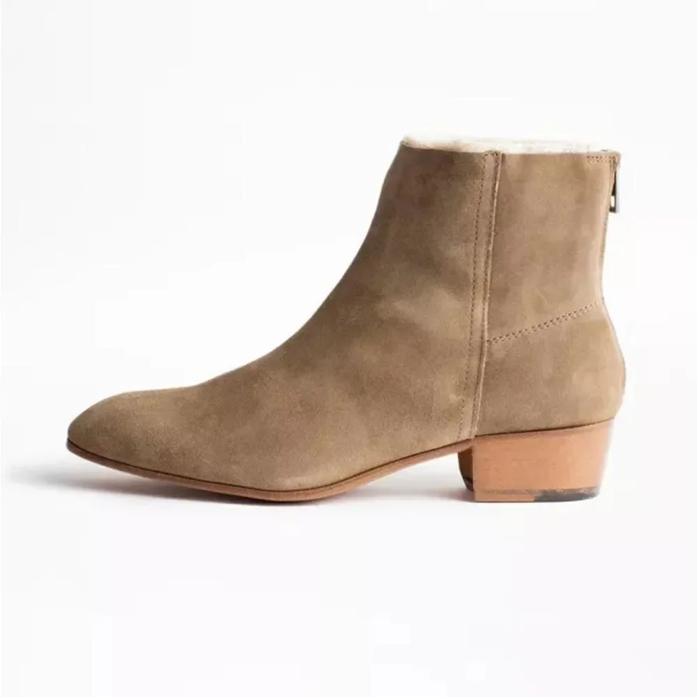 Zadig & Voltaire Tyler Suede Ankle Boots in Sand NWT $520