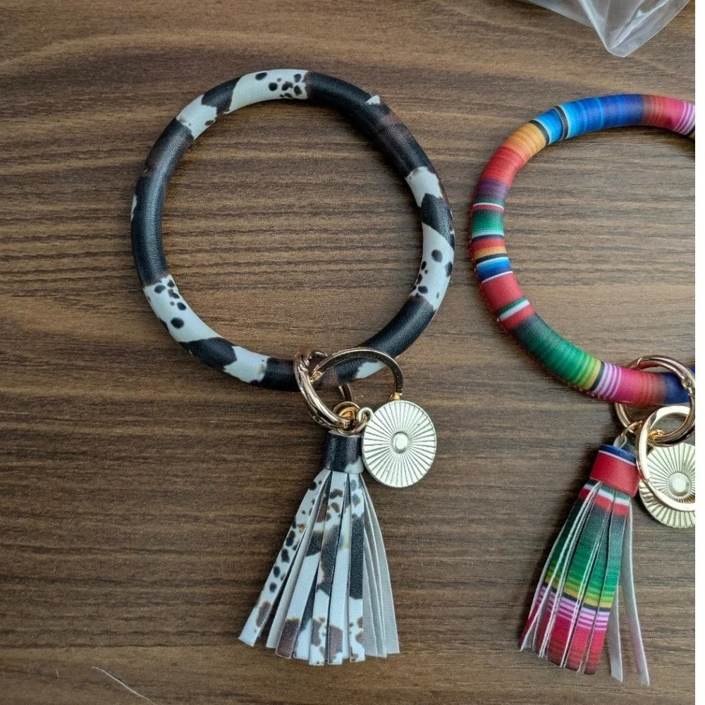 Wholesale Lot of‎ 8 Bangle Wristlet Key Chain Aztec Serape Stripes Southwestern