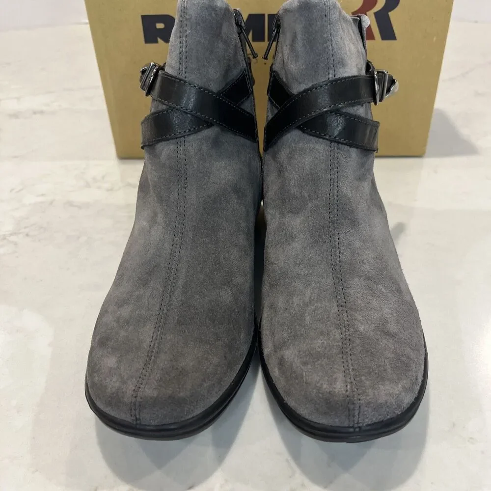 Romika Cassie NEW‎ Gray Suede Ankle Boots Booties Womens EU 37 US 6-6.5 Comfort