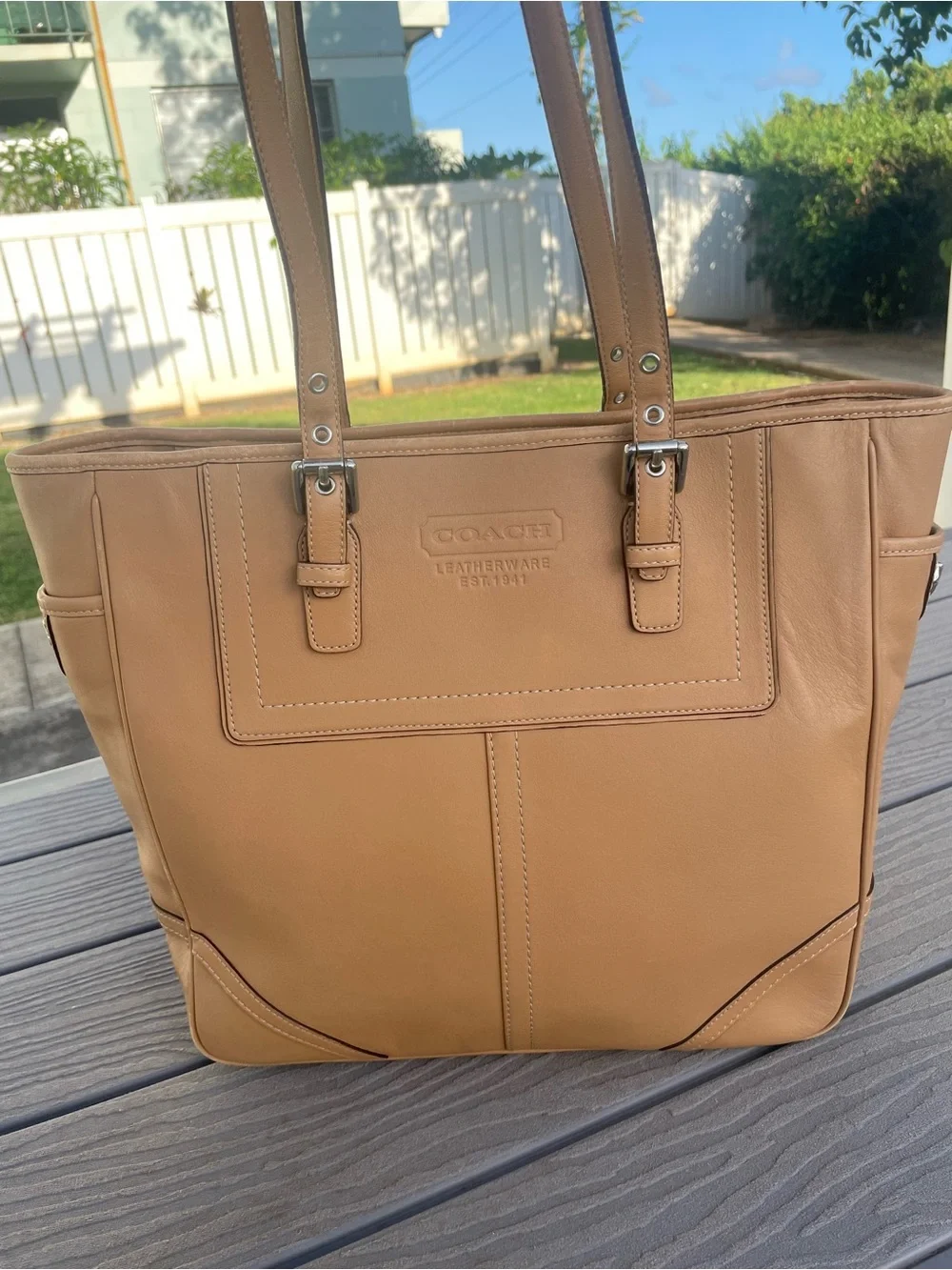 Coach Tan Leather Shoulder Tote