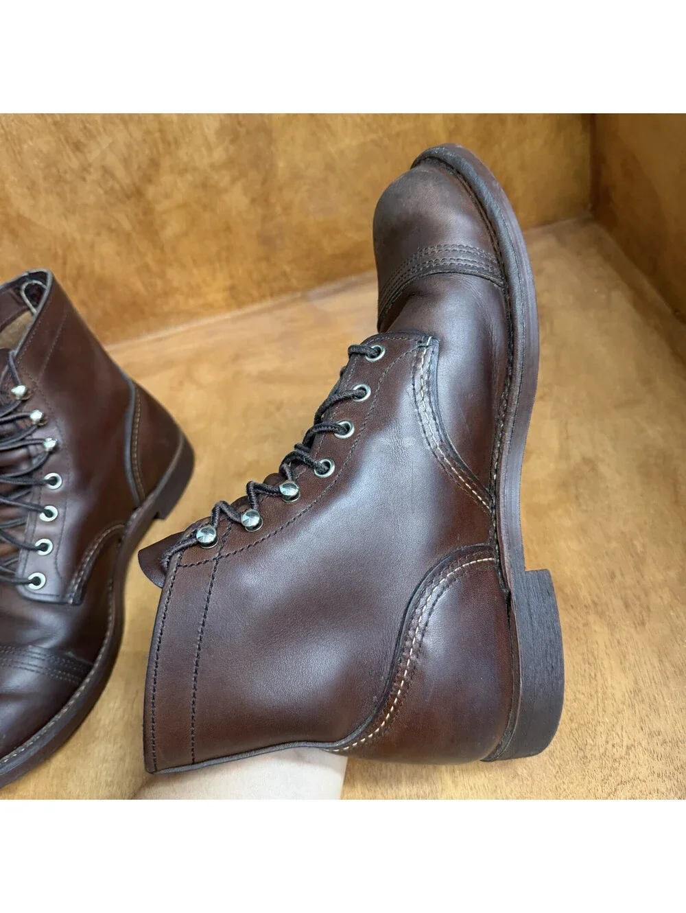 Red Wing Iron Ranger 6-Inch Boots Heritage 8111 Amber Harness Leather Men 8.5 E2