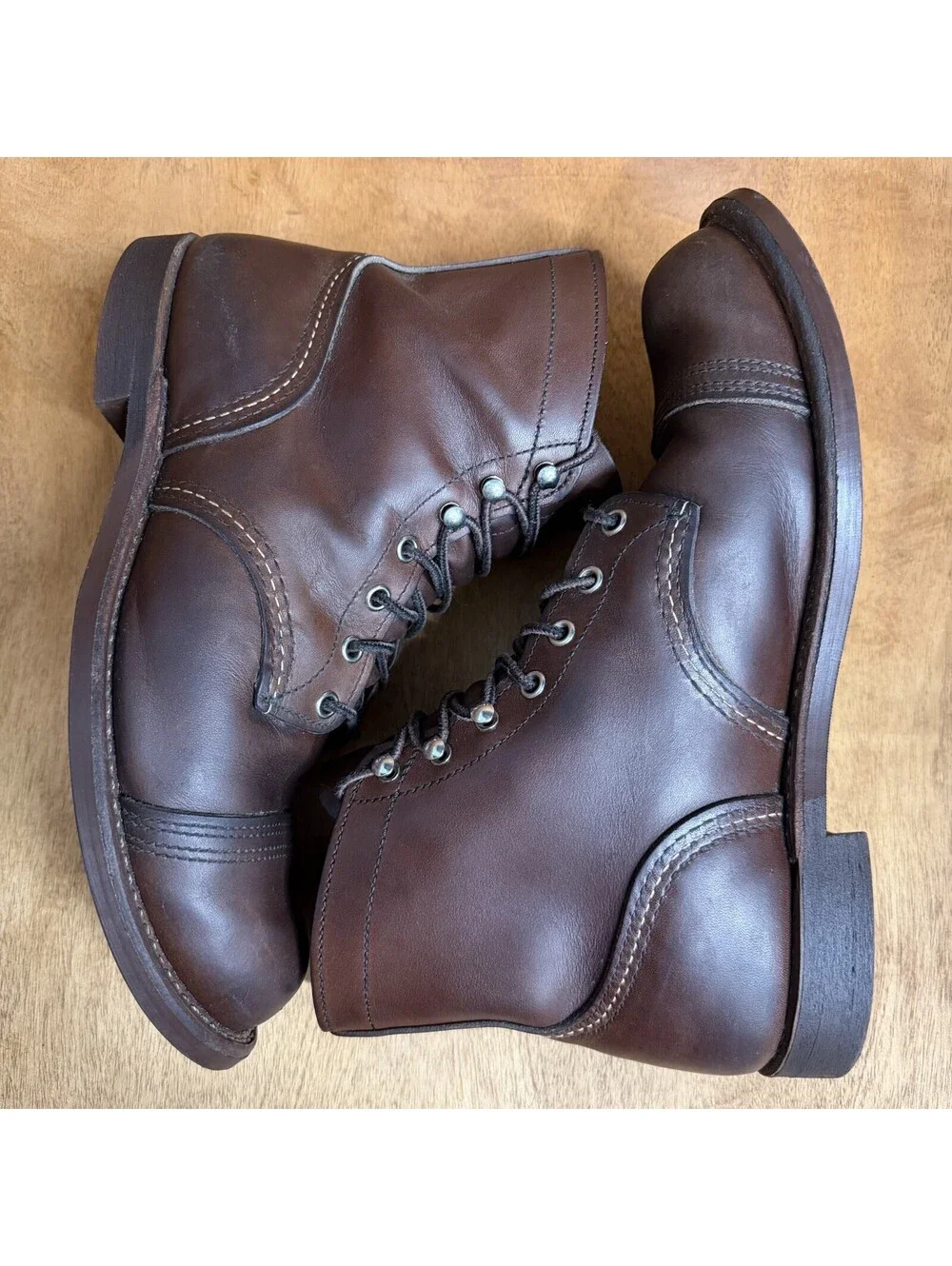 Red Wing Iron Ranger 6-Inch Boots Heritage 8111 Amber Harness Leather Men 8.5 E2