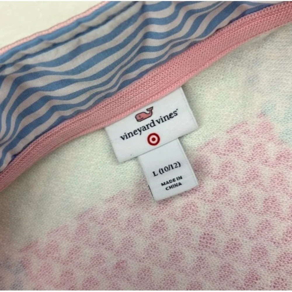 Vineyard Vines Target Girls 10 12‎ Pink Lightweight Jacket Whale Patchwork NWT