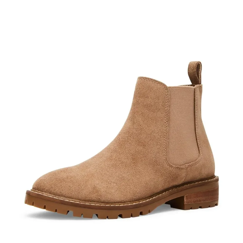 STEVE MADDEN LEOPOLD WOMENS OATMEAL SUEDE BOOTIES BOOTS SIZE 8 WIDE
