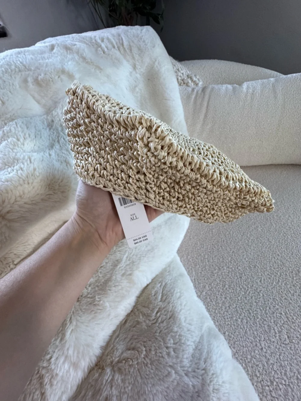 ***NWT*** NEVER WORN Anthropology WYETH Round Crochet Straw fedora - Beige