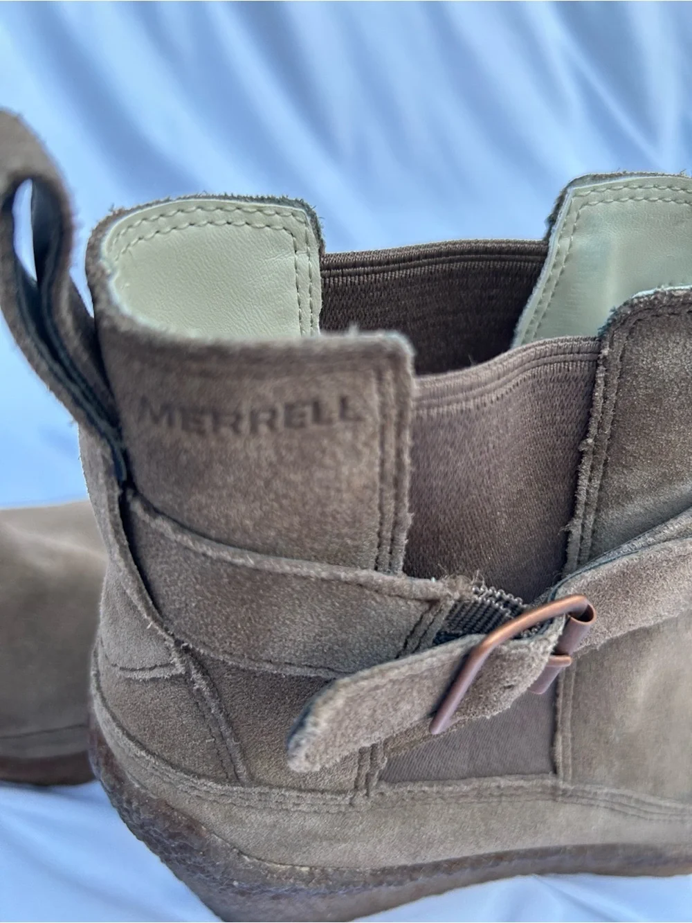 Merrell Brown Suede Wedge Ankle Boots