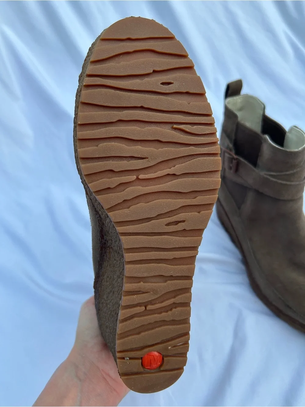 Merrell Brown Suede Wedge Ankle Boots