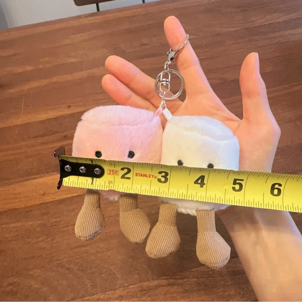 Pair of Marshmallows Plush Keychain Cute Kawaii Bag Charm Gift New