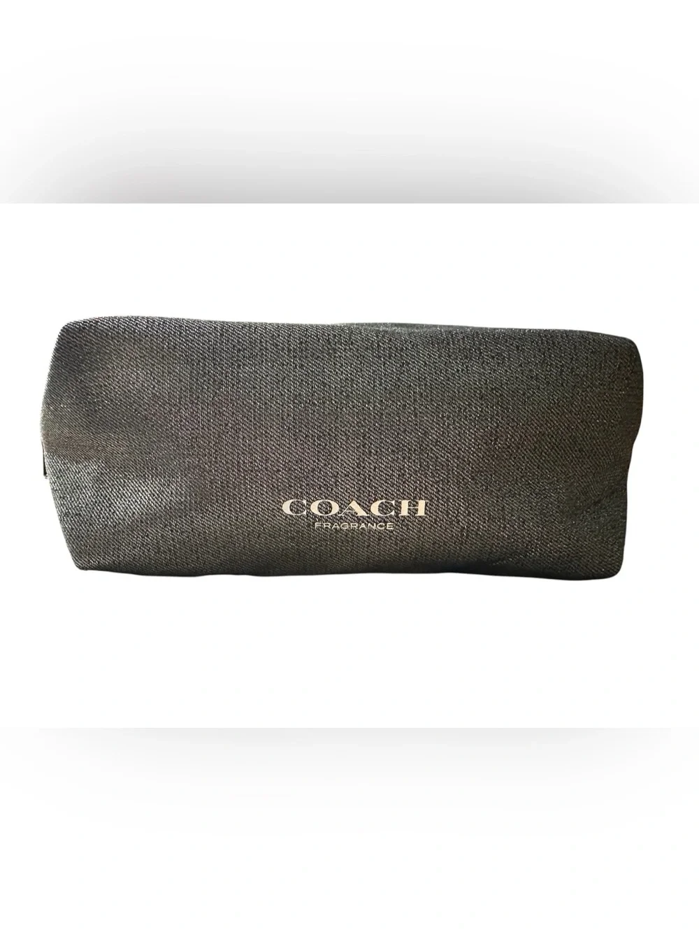 Coach Black Fragrance Logo Pouch with Gold Print