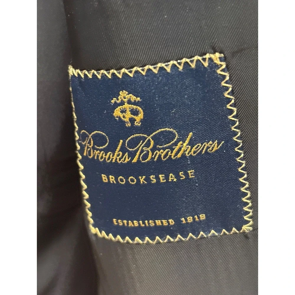 Brooks Brothers Blazer Mens Navy Blue  Loro Piana Wool Gold Buttons 43 L