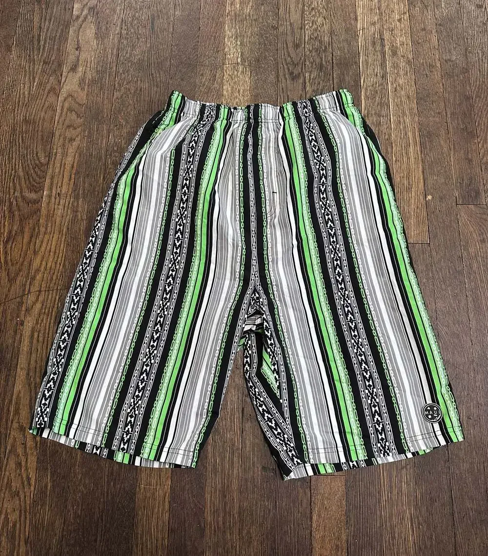 Vintage Maui and Sons Striped Board Shorts with Mesh Lining Size M Tall